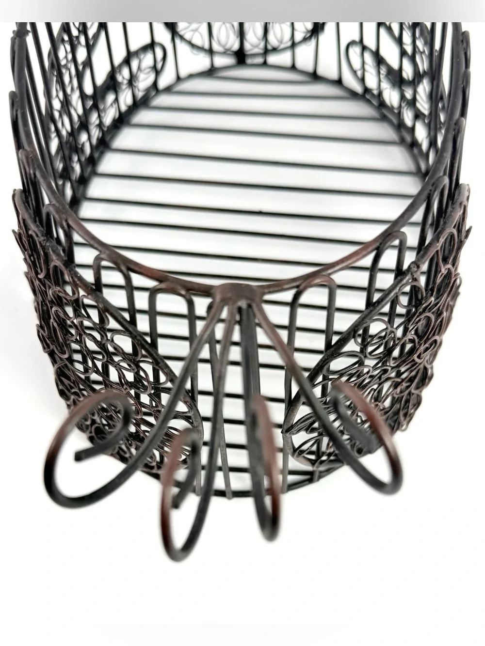 Vintage Black Wire Reindeer Basket  Christmas Holiday decor